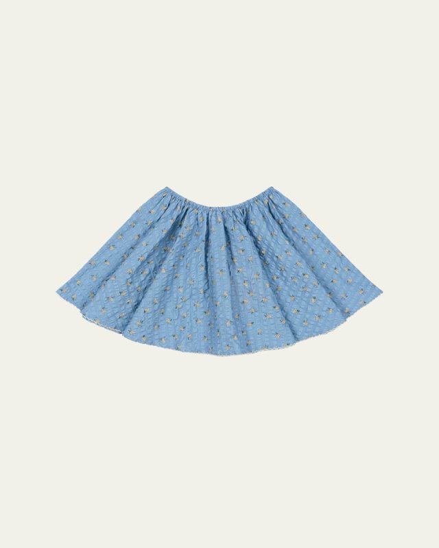 Girl's Kim Lemon-Print Skirt, Size 12M-10